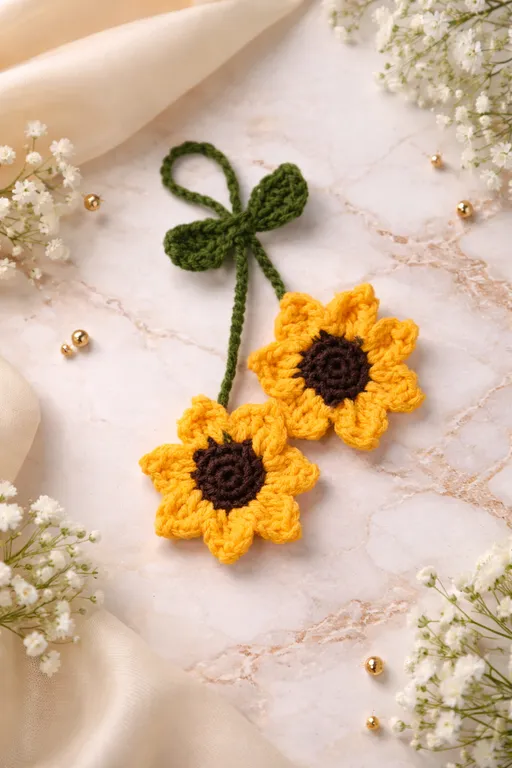 yellow twin sunflower charm 03.webp
