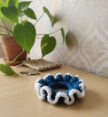 Handmade Crochet Hair Scrunchies – Blue & White