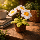 Handmade Crochet Daisy Flower Pot | Mini Knit Flower Plant | Aesthetic Desk Decor | Cute Handmade Gift | Forever Flower Home Decoration